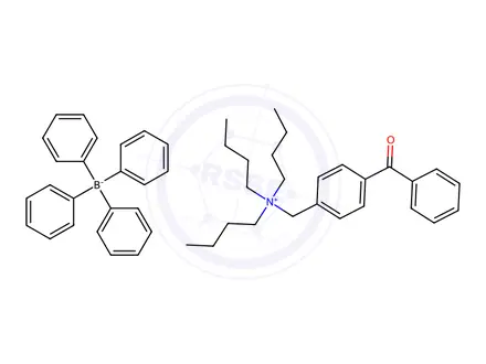 Chemical structure of N-(4-[BENZOYL]BENZYL)-N,N,N-TRIBUTYLAMMONIUM TETRAPHENYLBORATE