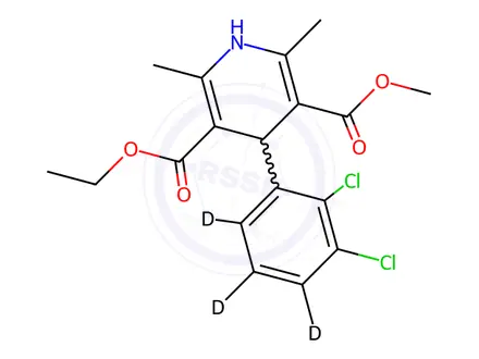 Chemical structure of (±)-Felodipine-d3 (2,3-dichlorophenyl-d3)