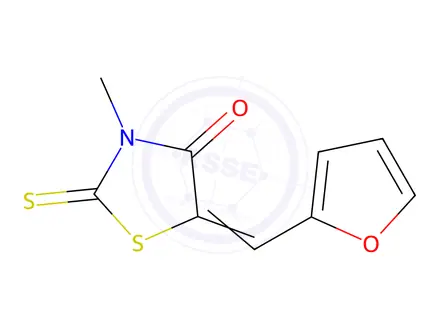 Chemical structure of 5-(Furan-2-ylmethylene)-3-methyl-2-thioxothiazolidin-4-one