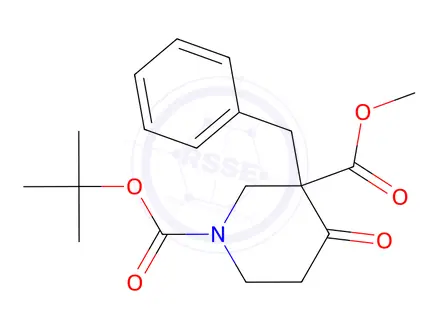 Chemical structure of 1-tert-Butyl 3-methyl 3-benzyl-4-oxopiperidine-1,3-dicarboxylate