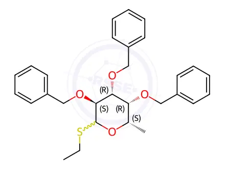 Chemical structure of Ethyl 2,3,4-Tri-O-benzyl-1-thio-α,β-L-fucopyranoside