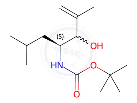 Chemical structure of N-[(1S)-2-Hydroxy-3-methyl-1-(2-methylpropyl)-3-buten-1-yl]-carbamic Acid 1,1-Dimethylethyl Ester
