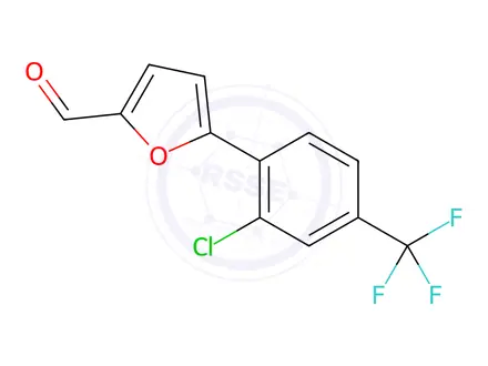 Chemical structure of 5-[2-CHLORO-4-(TRIFLUOROMETHYL)PHENYL]-2-FURALDEHYDE