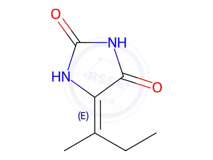 Chemical structure of 5-(butan-2-ylidene)-2,4-imidazolidinedione