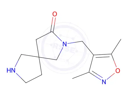 Chemical structure of 2-((3,5-Dimethylisoxazol-4-yl)methyl)-2,7-diazaspiro[4.4]nonan-3-one