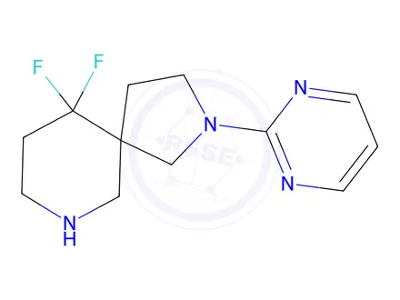 Chemical structure of 10,10-Difluoro-2-(pyrimidin-2-yl)-2,7-diazaspiro[4.5]decane