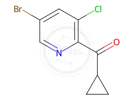 Chemical structure of (5-Bromo-3-chloropyridin-2-yl)(cyclopropyl)methanone