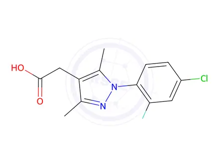 Chemical structure of 2-(1-(4-Chloro-2-fluorophenyl)-3,5-dimethyl-1H-pyrazol-4-yl)acetic acid