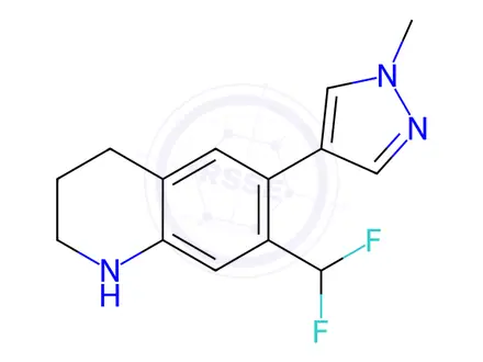 Chemical structure of 7-(Difluoromethyl)-6-(1-methyl-1H-pyrazol-4-yl)-1,2,3,4-tetrahydroquinoline