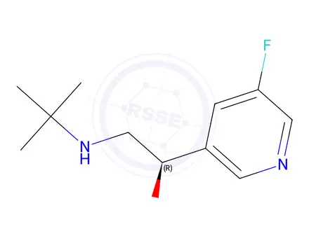 Chemical structure of (R)-2-(tert-Butylamino)-1-(5-fluoropyridin-3-yl)ethan-1-ol