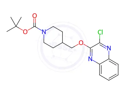 Chemical structure of tert-Butyl 4-(((3-chloroquinoxalin-2-yl)oxy)methyl)piperidine-1-carboxylate