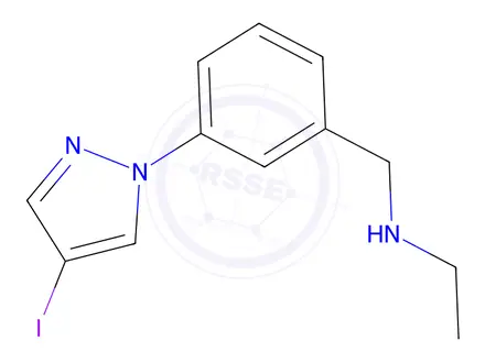Chemical structure of n-(3-(4-Iodo-1h-pyrazol-1-yl)benzyl)ethanamine