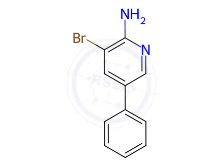 Chemical structure of 2-Amino-3-bromo-5-phenylpyridine