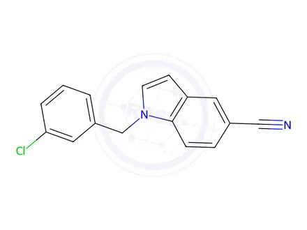 Chemical structure of 1-(3-chlorobenzyl)-1H-indol-5-yl cyanide