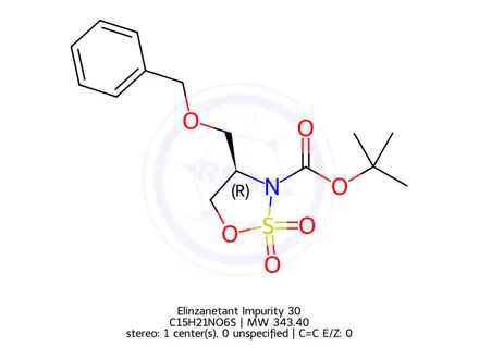 Chemical structure of tert-butyl (4R)-4-((benzyloxy)methyl)-1,2,3-oxathiazolidine-3-carboxylate 2-oxide