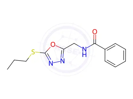 Chemical structure of N-((5-(Propylthio)-1,3,4-oxadiazol-2-yl)methyl)benzamide