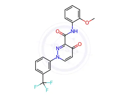 Chemical structure of N-(2-methoxyphenyl)-4-oxo-1-(3-(trifluoromethyl)phenyl)-1,4-dihydropyridazine-3-carboxamide