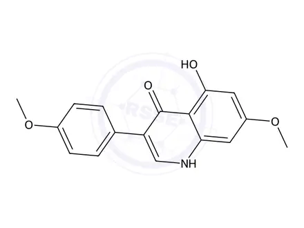Chemical structure of 5-Hydroxy-7-methoxy-3-(4-methoxyphenyl)quinolin-4(1H)-one