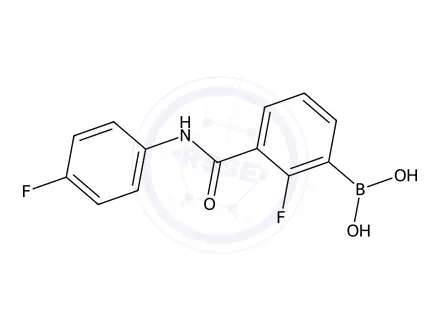 Chemical structure of (2-Fluoro-3-((4-fluorophenyl)carbamoyl)phenyl)boronic acid