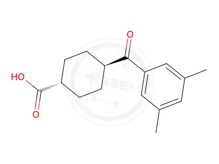 Chemical structure of trans-4-(3,5-Dimethylbenzoyl)cyclohexane-1-carboxylic acid