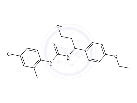 Chemical structure of 1-(4-Chloro-2-methylphenyl)-3-(1-(4-ethoxyphenyl)-3-hydroxypropyl)thiourea