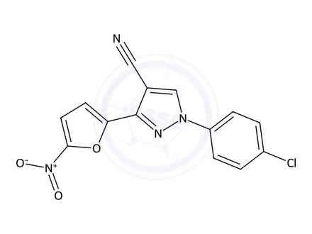 Chemical structure of 1-(4-Chlorophenyl)-3-(5-nitrofuran-2-yl)-1H-pyrazole-4-carbonitrile
