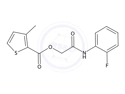 Chemical structure of 2-((2-Fluorophenyl)amino)-2-oxoethyl 3-methylthiophene-2-carboxylate