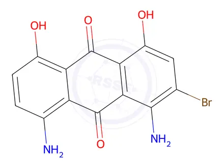 Chemical structure of 1,8-diaminobromo-4,5-dihydroxyanthraquinone