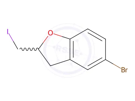 Chemical structure of 5-Bromo-2-(iodomethyl)-2,3-dihydrobenzofuran