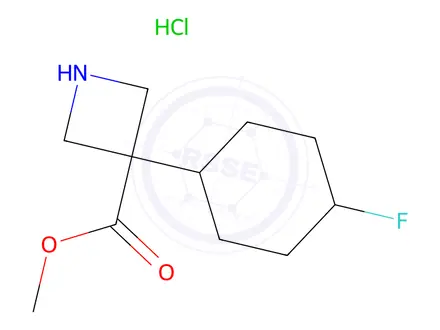 Chemical structure of methyl 3-(4-fluorophenyl)azetidine-3-carboxylate;hydrochloride