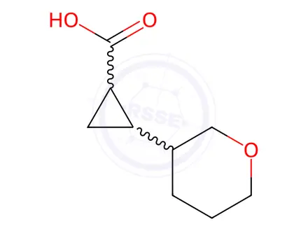 Chemical structure of 2-(oxan-3-yl)cyclopropane-1-carboxylic acid
