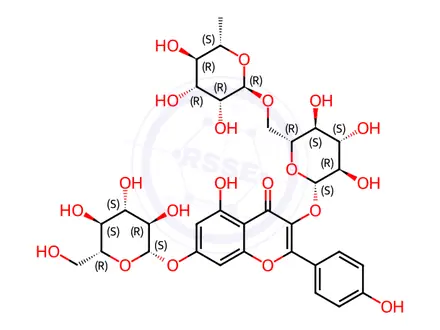 Chemical structure of Kaempferol 3-O-rutinoside 7-O-glucoside