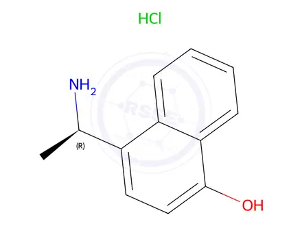 Chemical structure of 4-[(1R)-1-aminoethyl]naphthalen-1-ol;hydrochloride