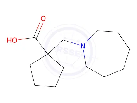 Chemical structure of 1-(Azepan-1-ylmethyl)cyclopentane-1-carboxylic acid