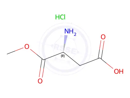 Chemical structure of (R)-3-Amino-4-methoxy-4-oxobutanoic acid hydrochloride