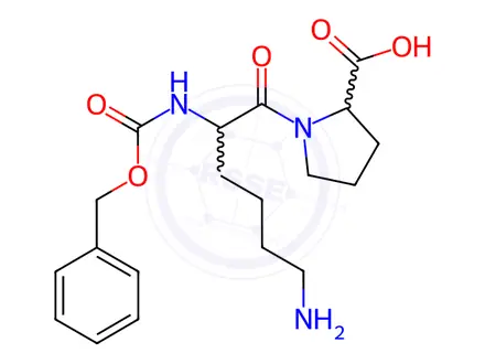 Chemical structure of N6-((Benzyloxy)carbonyl)-L-lysyl-L-proline