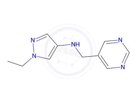 Chemical structure of 1-Ethyl-N-(pyrimidin-5-ylmethyl)-1h-pyrazol-4-amine