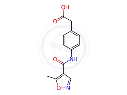 Chemical structure of 2-[4-(5-Methyl-1,2-oxazole-4-amido)phenyl]acetic acid