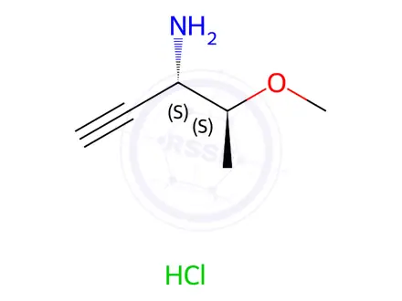 Chemical structure of (3S,4S)-4-Methoxypent-1-yn-3-amine hydrochloride