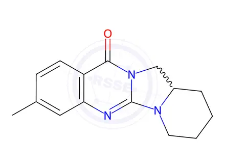Chemical structure of 7,8,9,10,10a,11-Hexahydro-3-methyl-13H-pyrido[1',2':3,4]imidazo[2,1-b]quinazolin-13-one