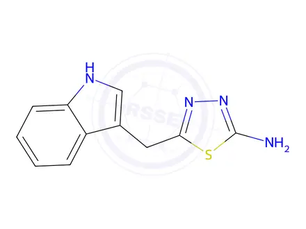 Chemical structure of 5-(1H-indol-3-ylmethyl)-1,3,4-Thiadiazol-2-amine