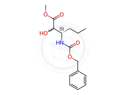 Chemical structure of (3S)-2-Hydroxy-3-[[(benzyloxy)carbonyl]amino]hexanoic Acid Methyl Ester