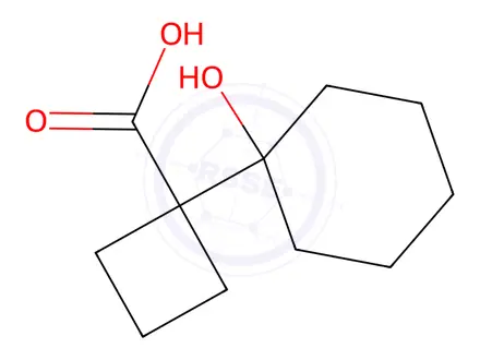 Chemical structure of 1-(1-Hydroxycyclohexyl)cyclobutane-1-carboxylic acid