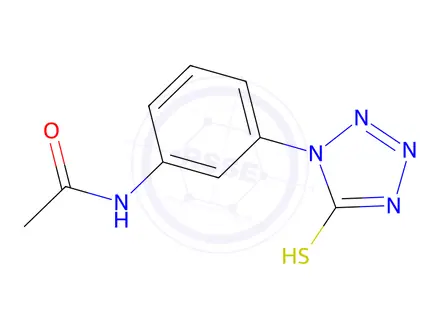 Chemical structure of N-[3-(2,5-dihydro-5-thioxo-1H-tetrazol-1-yl)phenyl]acetamide, compound with 2,2',2''-nitrilotris[ethanol] (1:1)