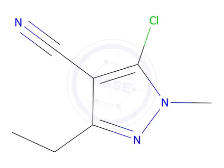 Chemical structure of 5-Chloro-3-ethyl-1-methyl-1H-pyrazole-4-carbonitrile