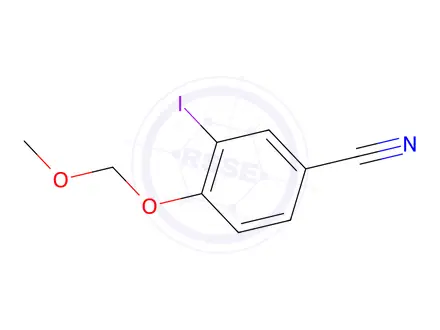 Chemical structure of 3-iodo-4-(methoxymethoxy)benzonitrile