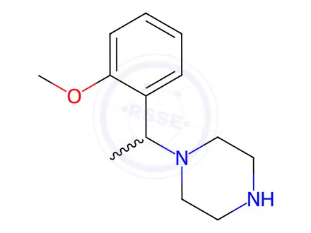 Chemical structure of 1-[1-(2-methoxyphenyl)ethyl]piperazine