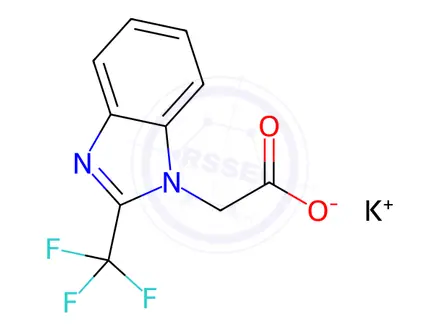 Chemical structure of potassium [2-(trifluoromethyl)-1H-benzimidazol-1-yl]acetate