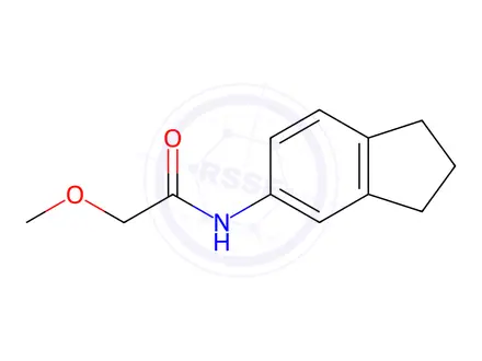 Chemical structure of N-(2,3-dihydro-1H-inden-5-yl)-2-methoxyacetamide
