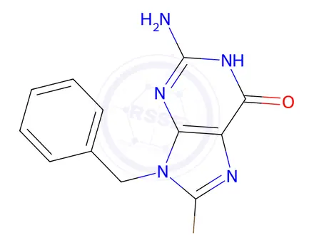 Chemical structure of 2-Amino-9-benzyl-8-bromo-1H-purin-6(9H)-one